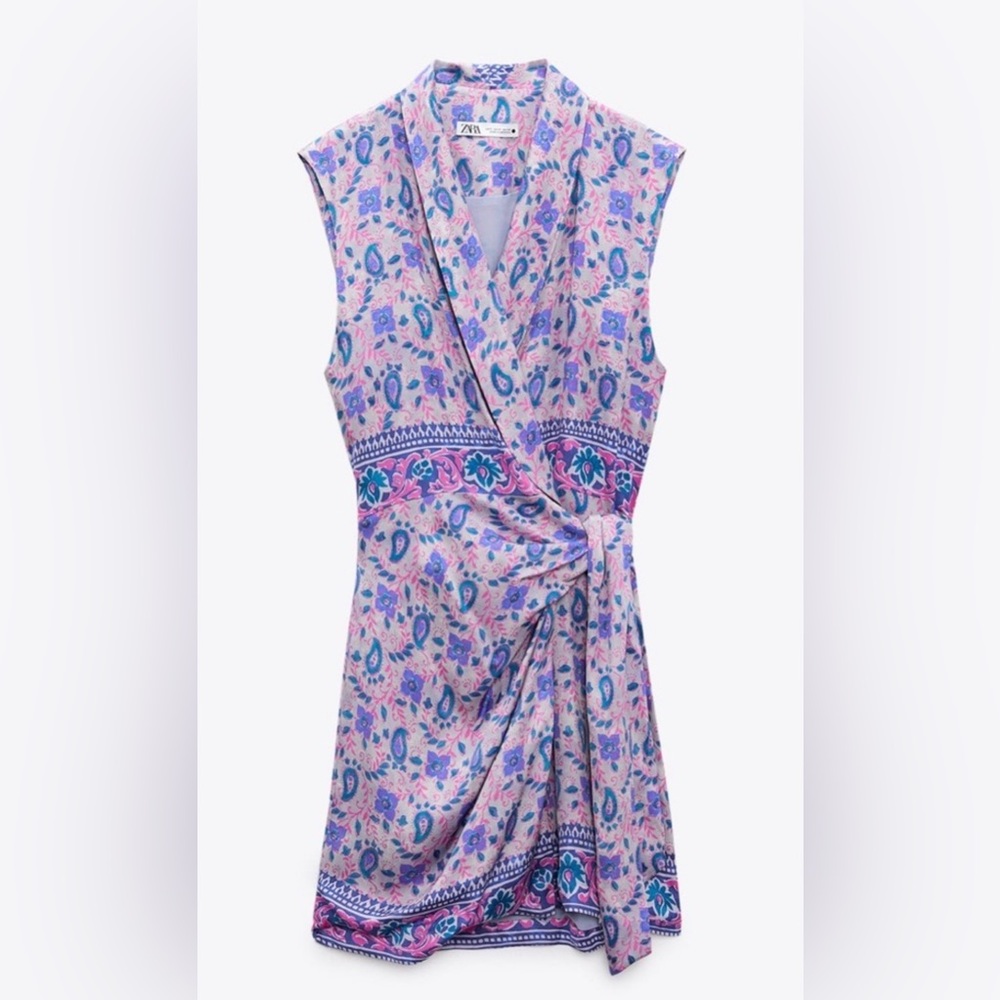 Floral Sleeveless Wrap Dress